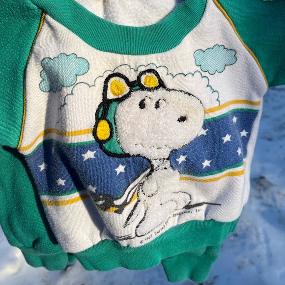 80s Set of 3 Kids Baby Disney Pooh Aviation Pilot Snoopy Sweatshirts - Picture 14 of 15